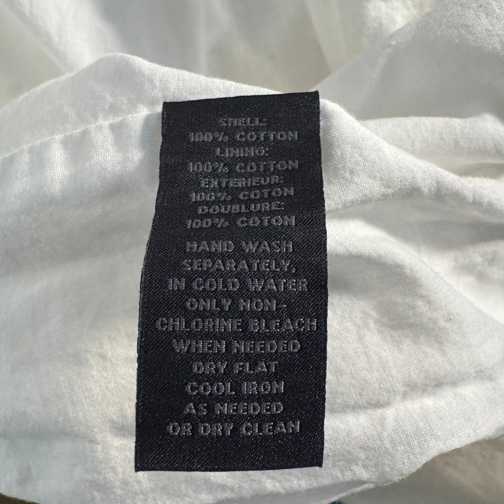 Saks Fifth Avenue White Eyelet Cotton Top Lace Quiet Luxury Romantic Soft Girl L - Picture 7 of 8